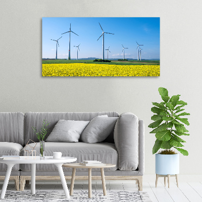 Canvas wall art Windmills in the field