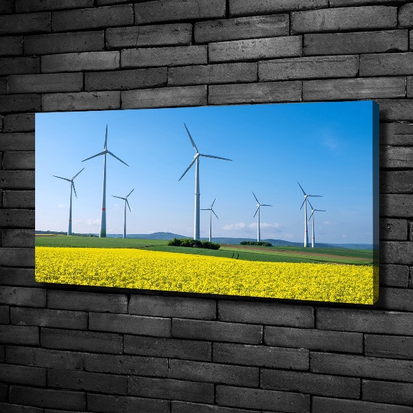 Canvas wall art Windmills in the field