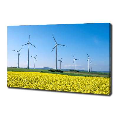 Canvas wall art Windmills in the field