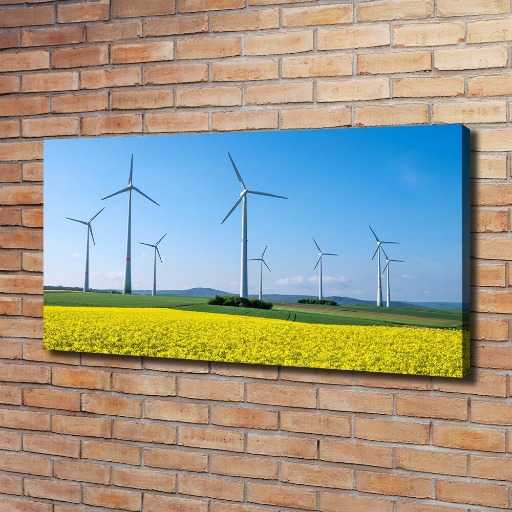 Canvas wall art Windmills in the field