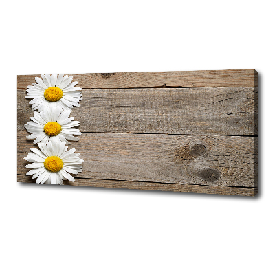 Canvas wall art Daisy wood