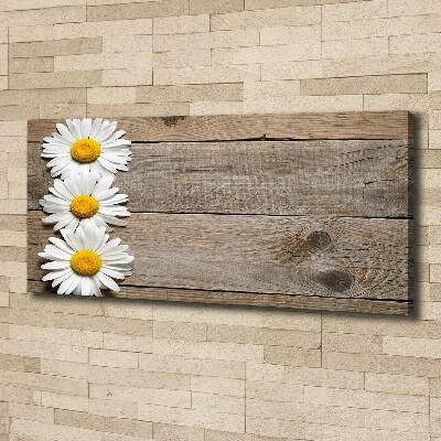 Canvas wall art Daisy wood