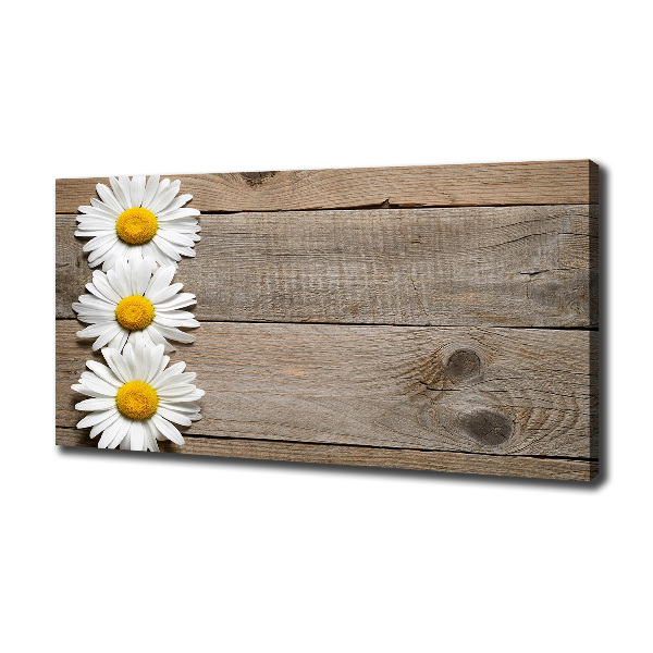 Canvas wall art Daisy wood