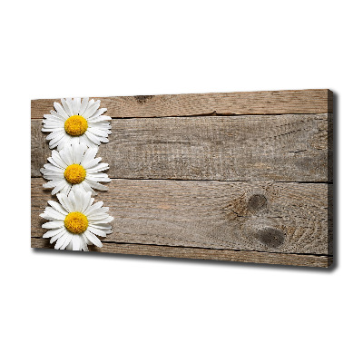 Canvas wall art Daisy wood