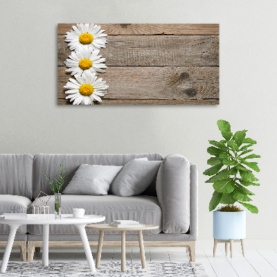 Canvas wall art Daisy wood