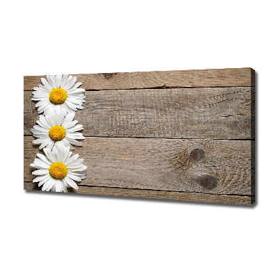 Canvas wall art Daisy wood