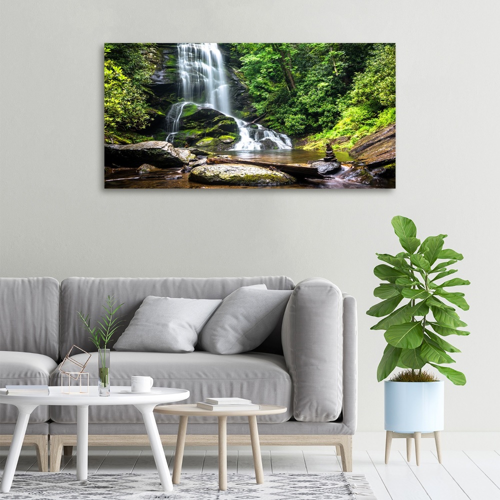 Canvas wall art Waterfall in the forest