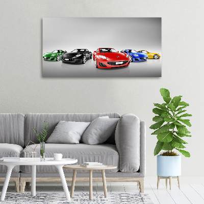 Canvas wall art Colorful cars