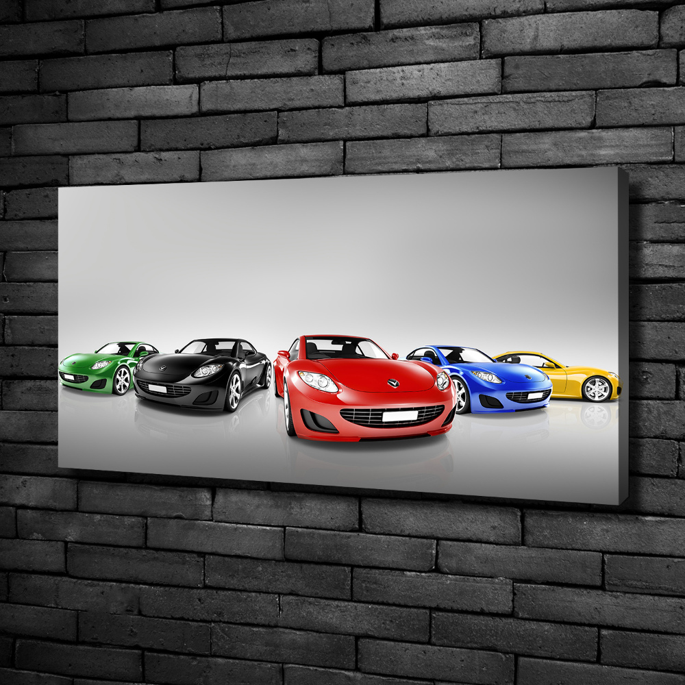 Canvas wall art Colorful cars