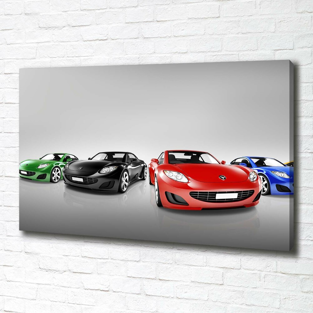 Canvas wall art Colorful cars