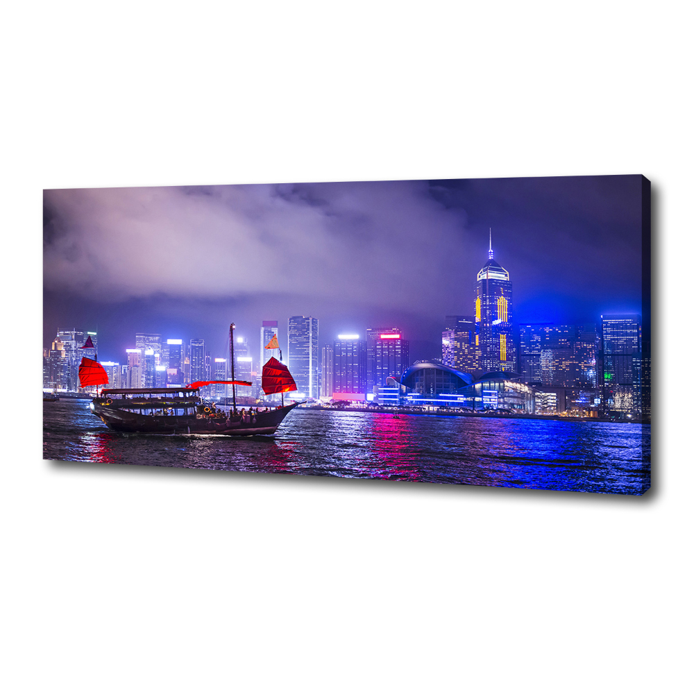 Canvas wall art Hong Kong at night