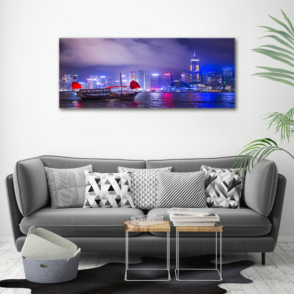 Canvas wall art Hong Kong at night