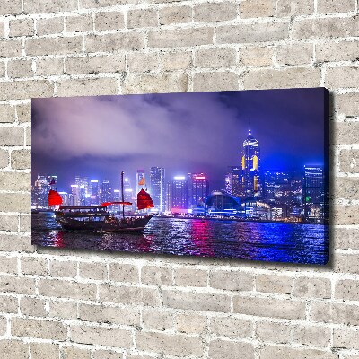 Canvas wall art Hong Kong at night