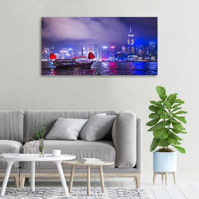 Canvas wall art Hong Kong at night