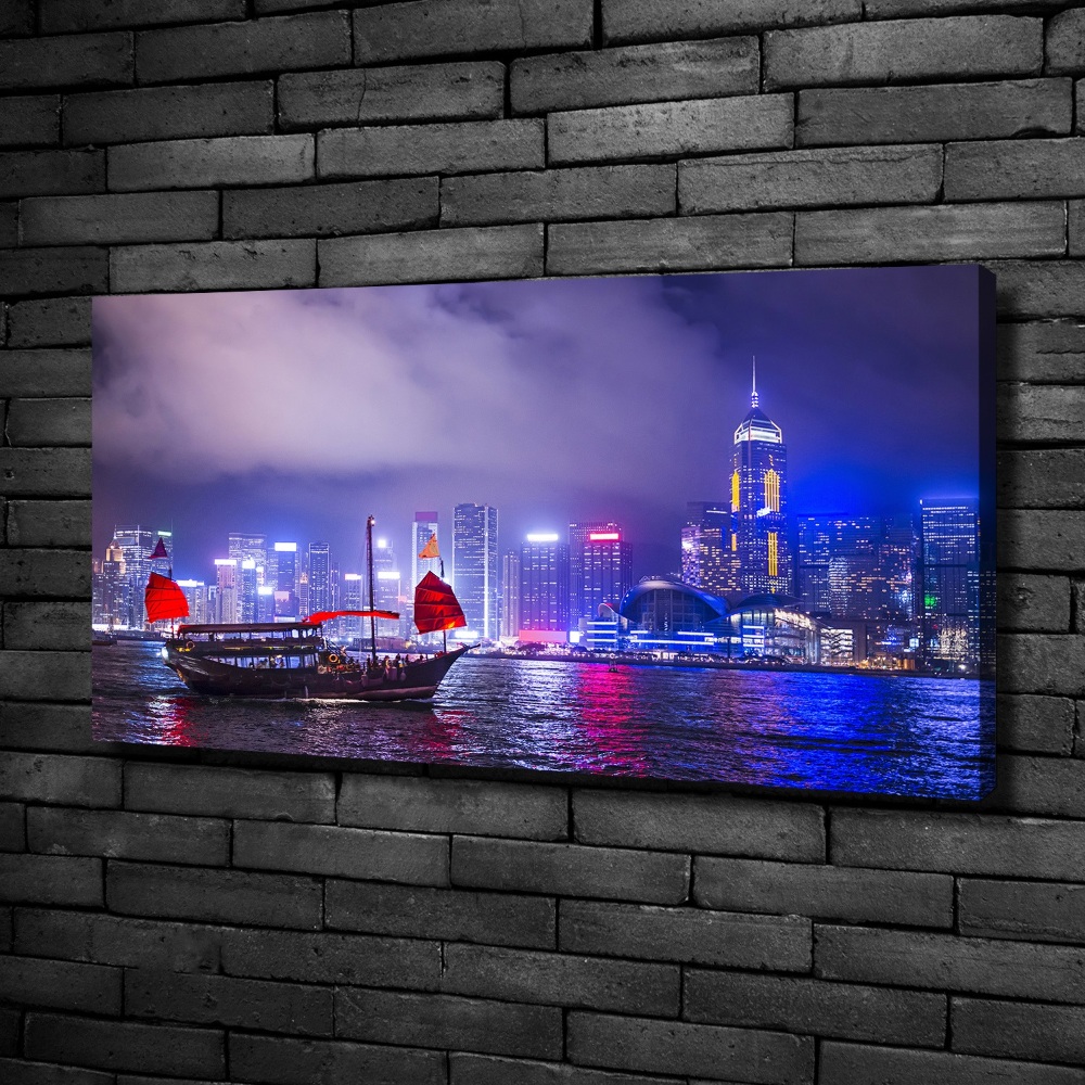 Canvas wall art Hong Kong at night