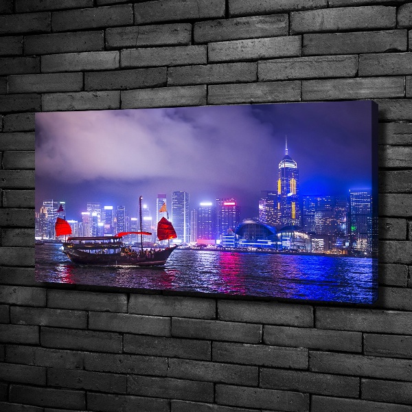 Canvas wall art Hong Kong at night