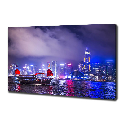 Canvas wall art Hong Kong at night