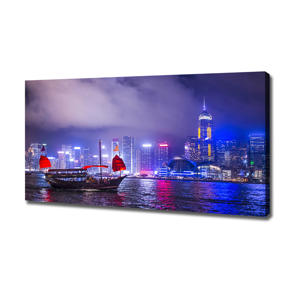 Canvas wall art Hong Kong at night