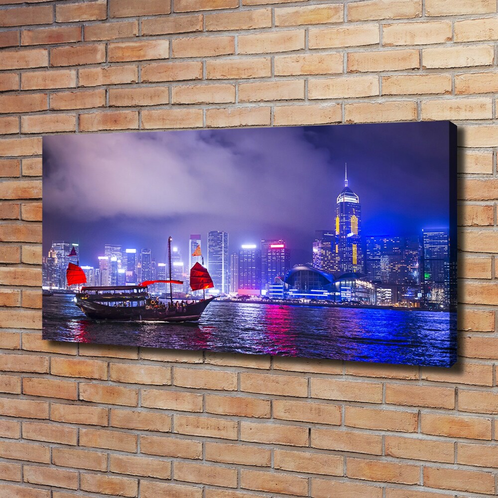 Canvas wall art Hong Kong at night