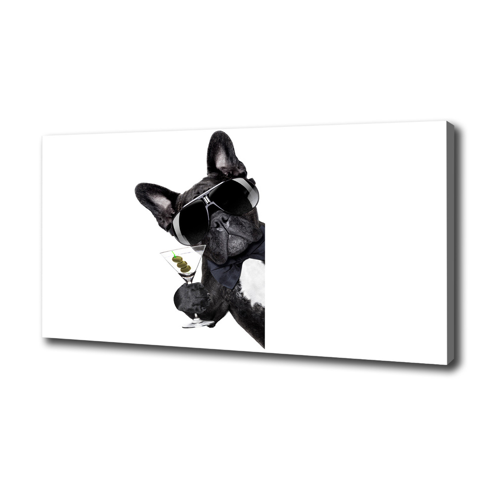 Canvas wall art Martini dog