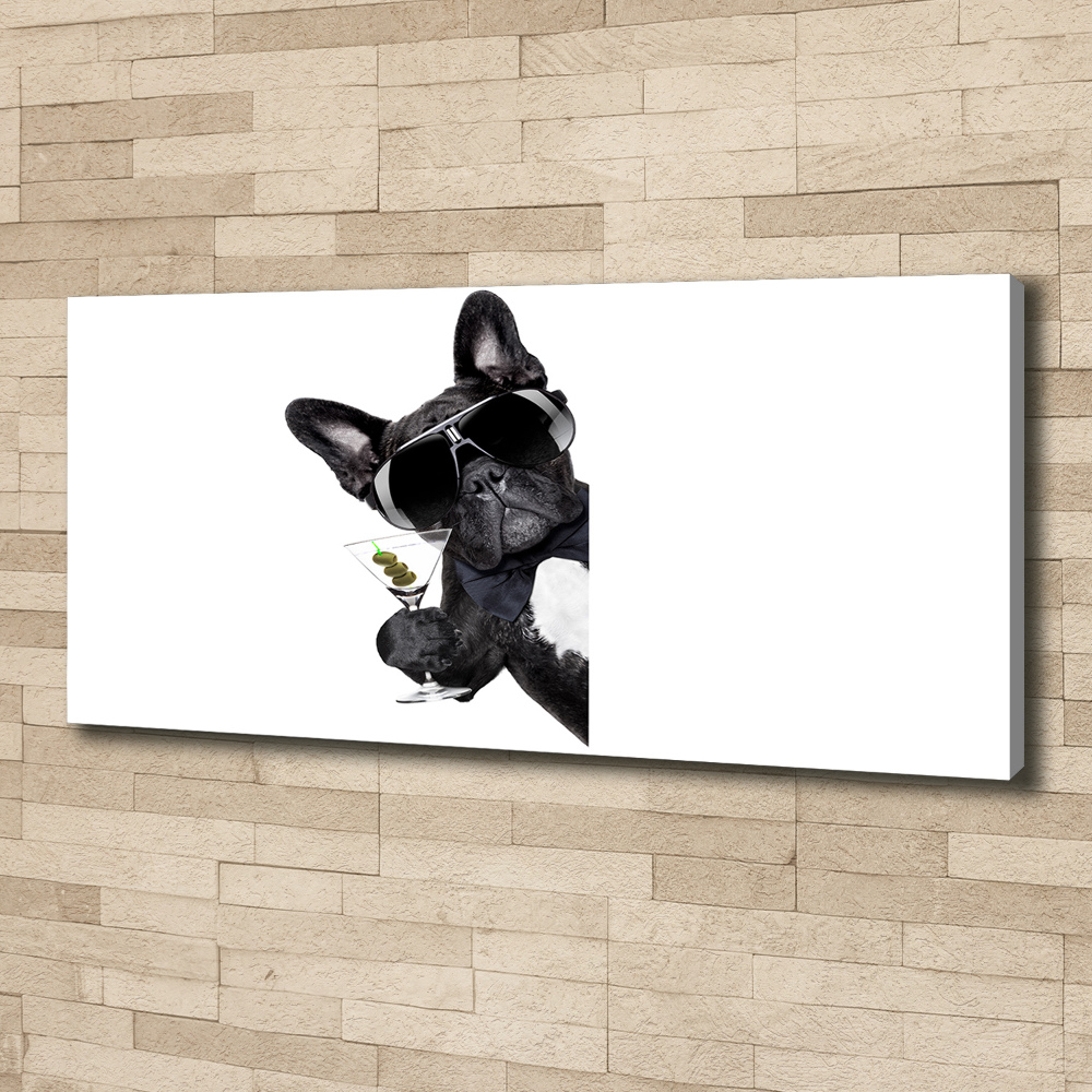 Canvas wall art Martini dog