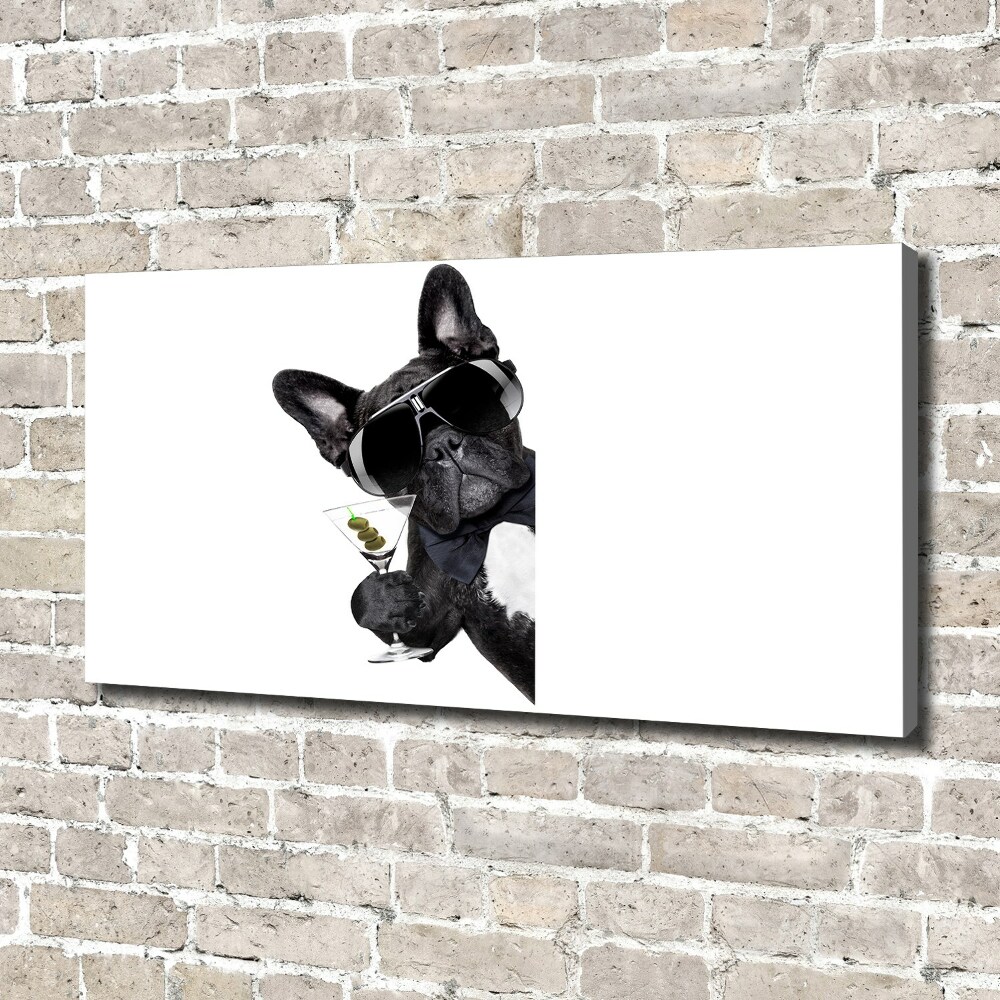 Canvas wall art Martini dog