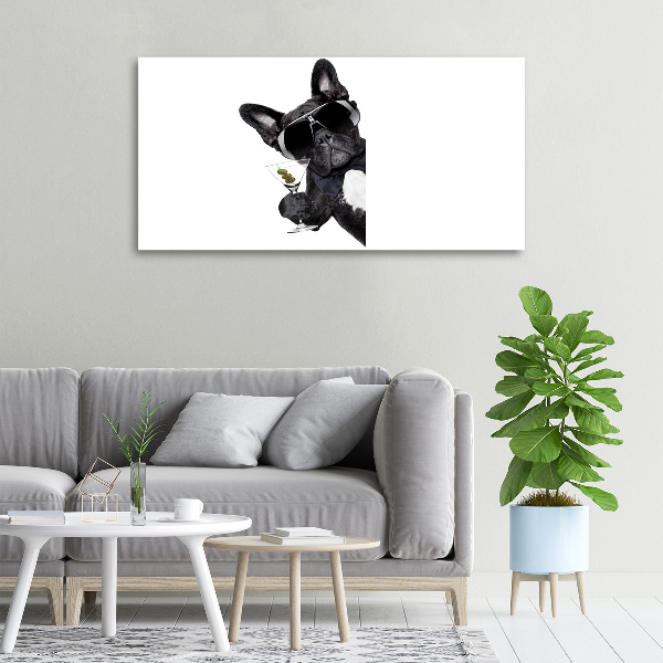 Canvas wall art Martini dog