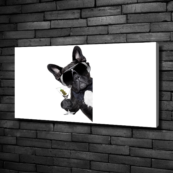 Canvas wall art Martini dog