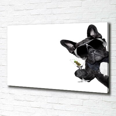 Canvas wall art Martini dog