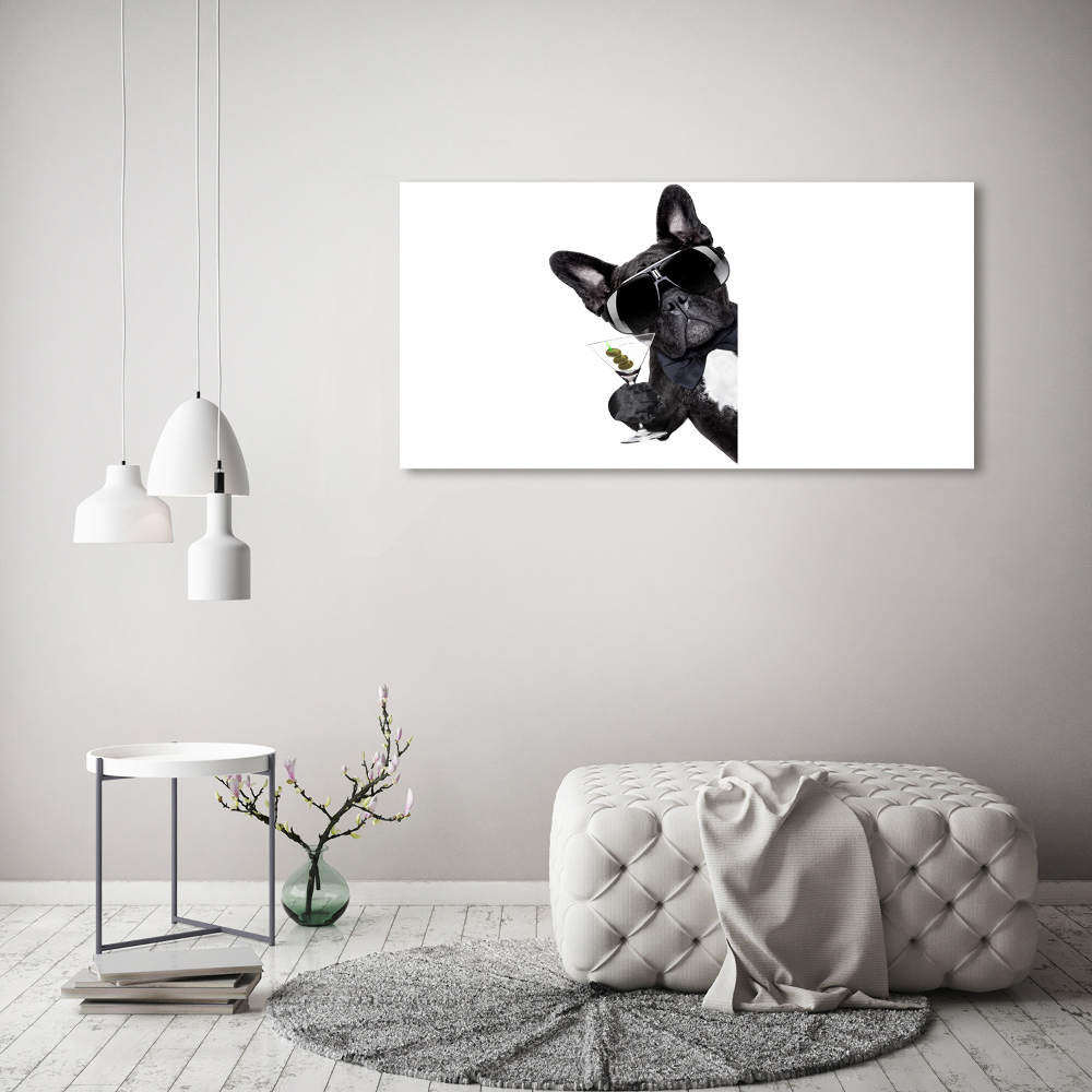 Canvas wall art Martini dog