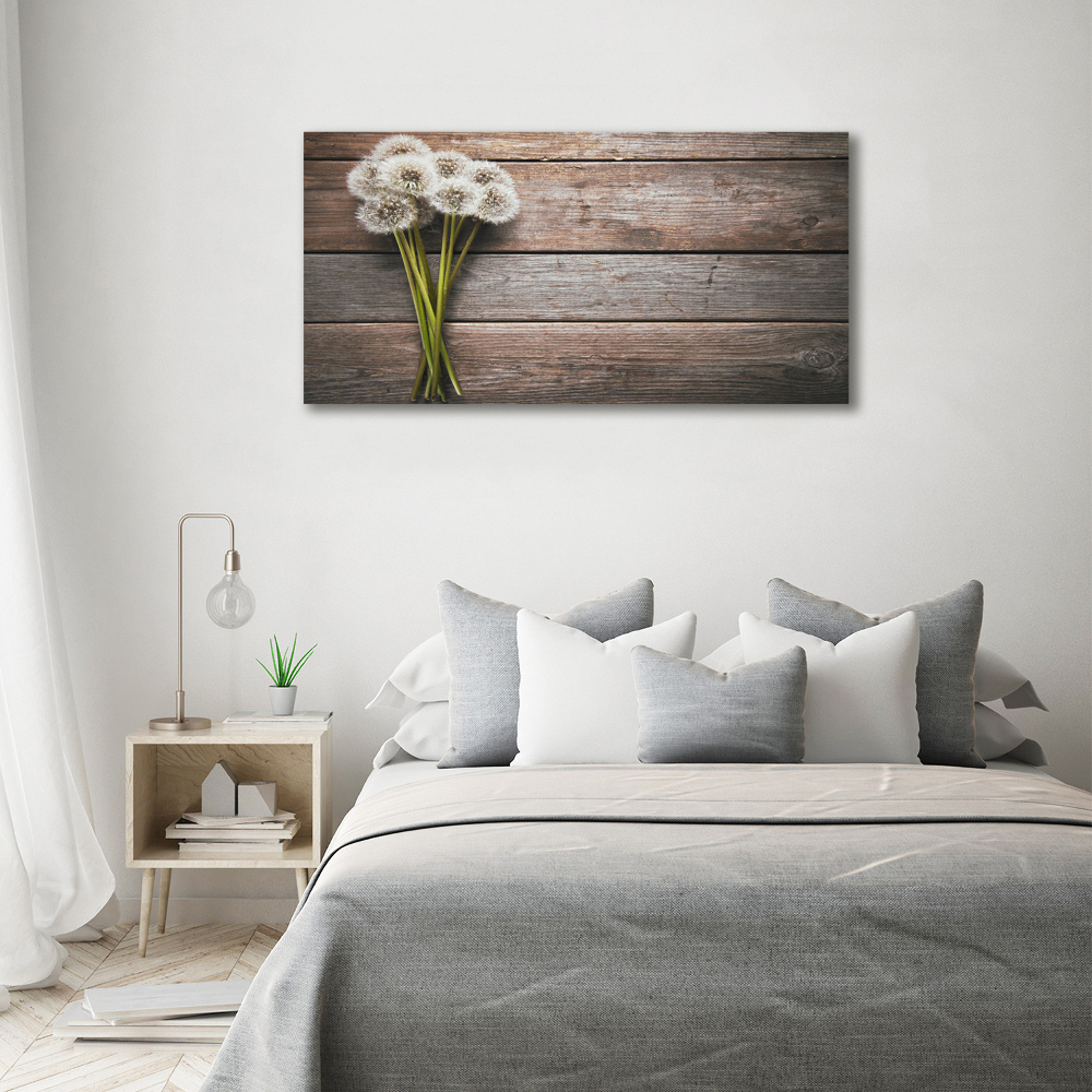 Canvas wall art Dandelion wood