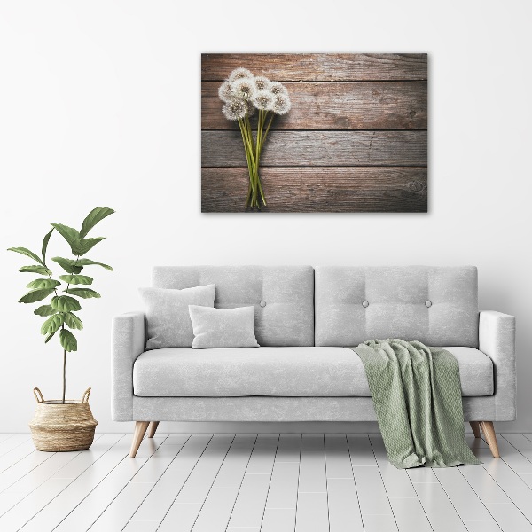 Canvas wall art Dandelion wood