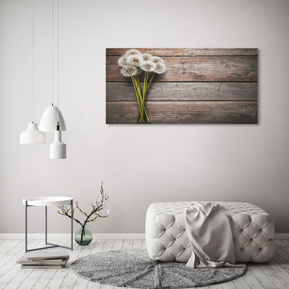 Canvas wall art Dandelion wood