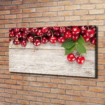 Canvas wall art Cherries on wood