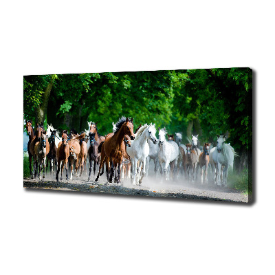 Canvas wall art Horses at gallop