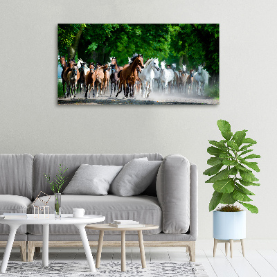 Canvas wall art Horses at gallop