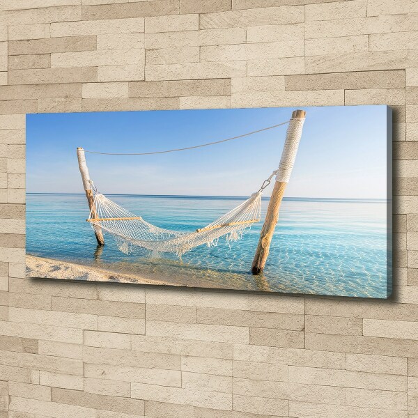 Canvas wall art Hammock by the sea