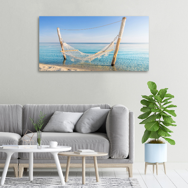 Canvas wall art Hammock by the sea