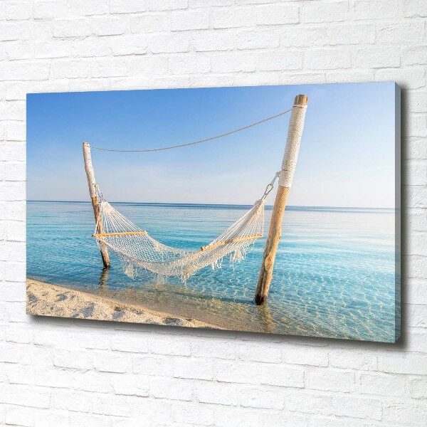 Canvas wall art Hammock by the sea