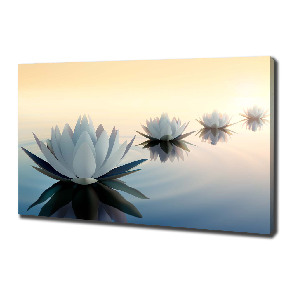 Canvas wall art Lotos flowers