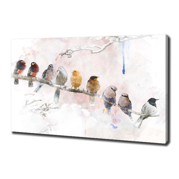 Canvas wall art Birds on the branch