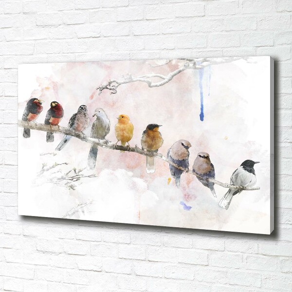 Canvas wall art Birds on the branch