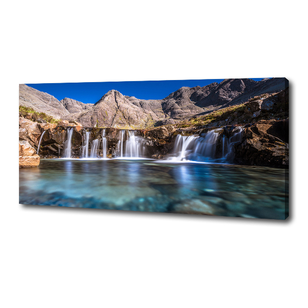 Canvas wall art Waterfall in the mountains