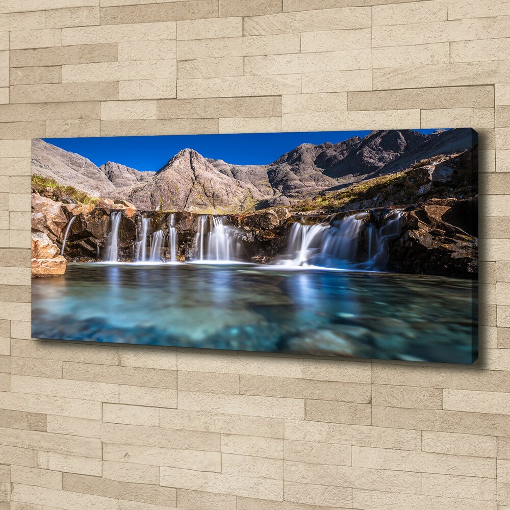 Canvas wall art Waterfall in the mountains