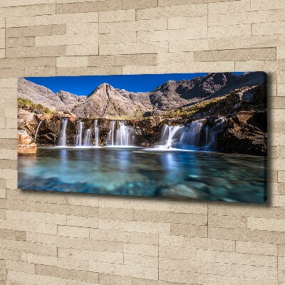 Canvas wall art Waterfall in the mountains