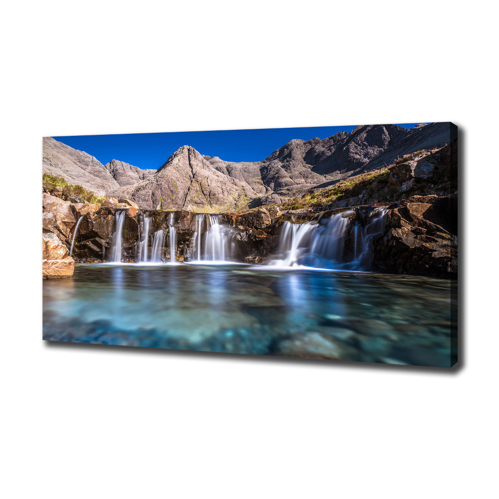 Canvas wall art Waterfall in the mountains