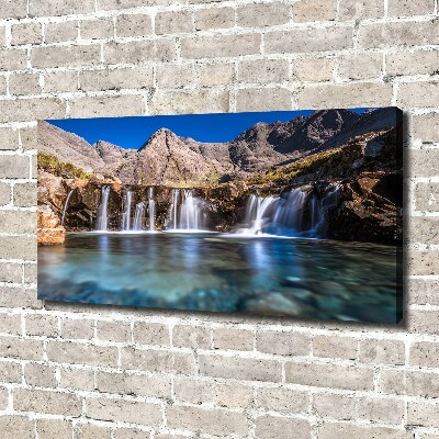 Canvas wall art Waterfall in the mountains