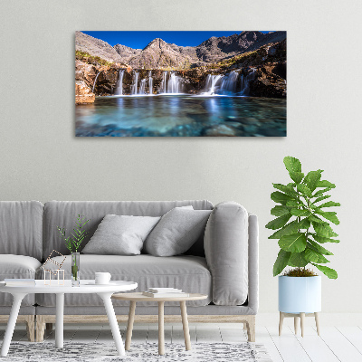 Canvas wall art Waterfall in the mountains