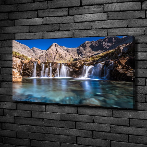 Canvas wall art Waterfall in the mountains