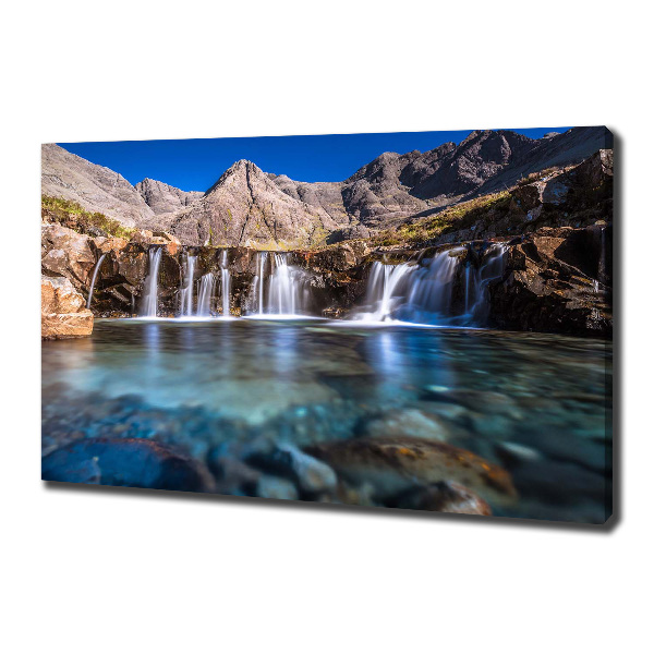 Canvas wall art Waterfall in the mountains